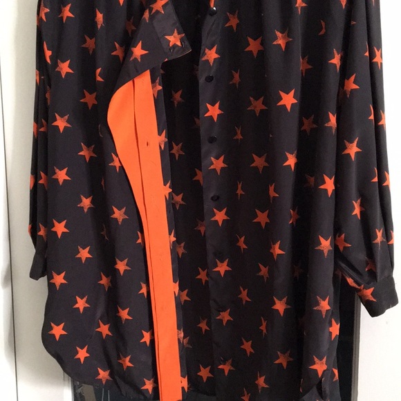 Blacky Dress black blouse, orange stars size 36 - Picture 4 of 8